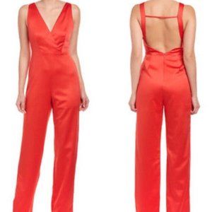 Honey Punch Red Satin Jumpsuit